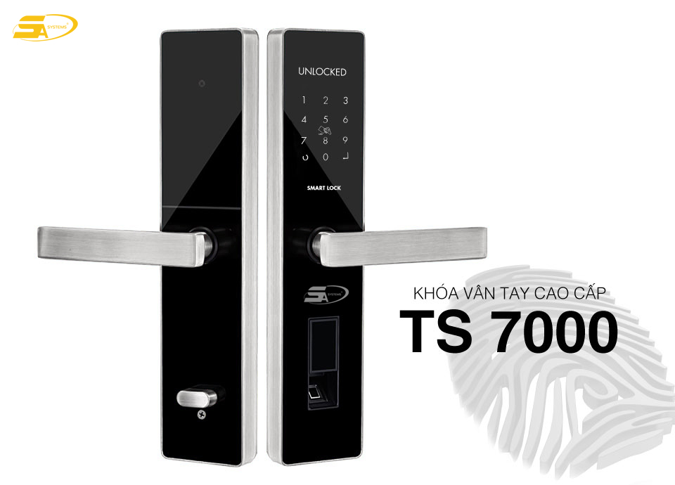 Khóa cửa bằng vân tay TS7000 màu đen